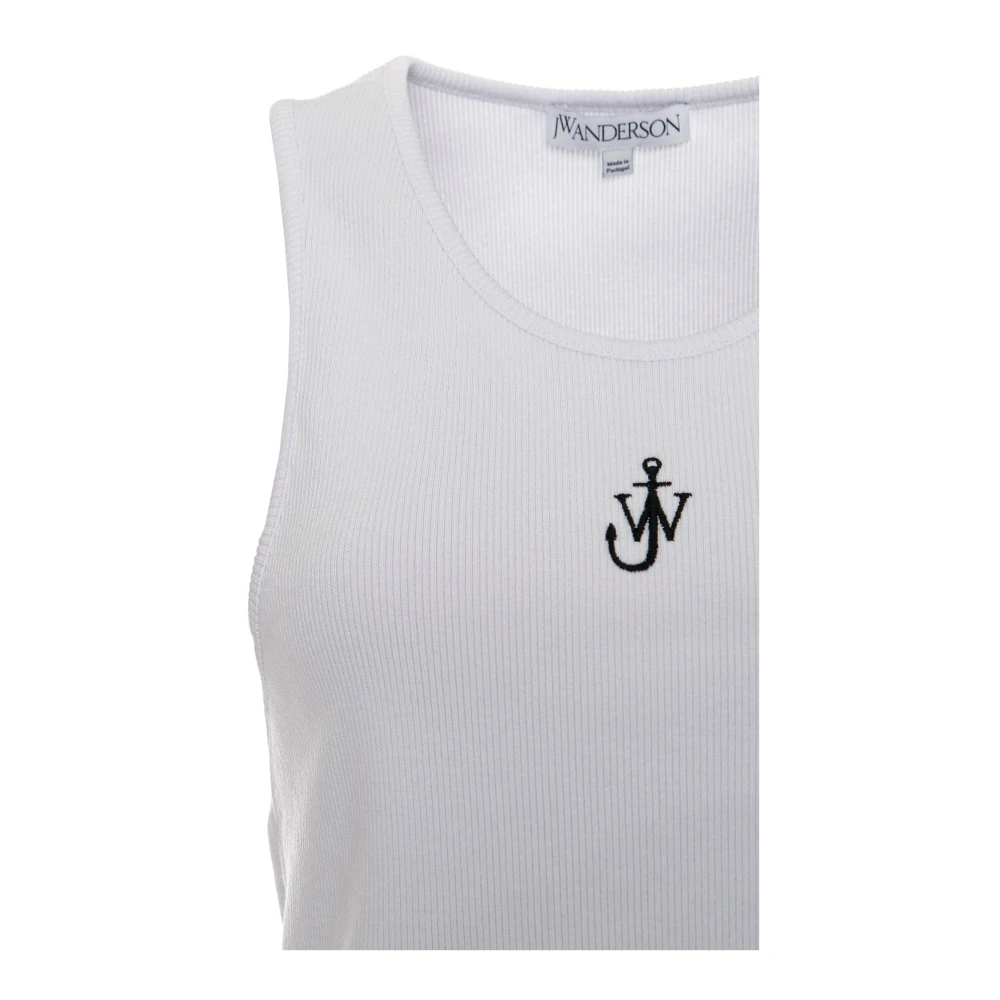 JW Anderson Geribbeld Mouwloos Tanktop White Dames