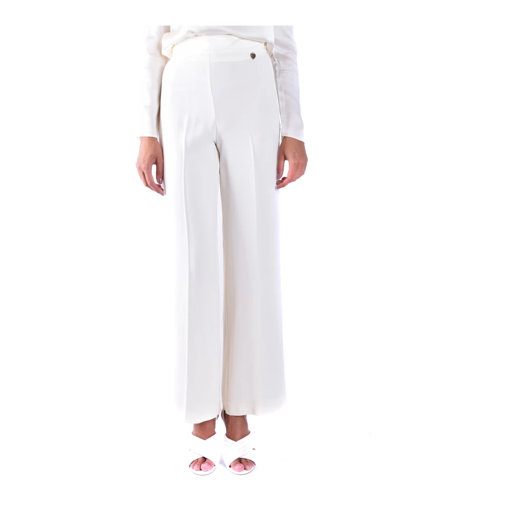 Twinset Women's White Wide Trousers, S, Wide-Leg Trousers