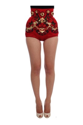 kristallros-siden-shorts