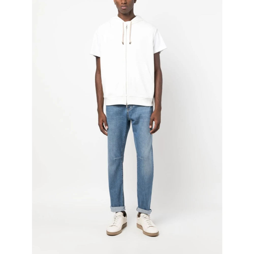 BRUNELLO CUCINELLI Lichtgewassen Denim Jeans met Logopatch Blue Heren