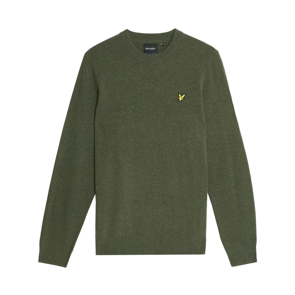 Lyle & Scott Green Round Neck Sweater Lambswool Blend - Image 2