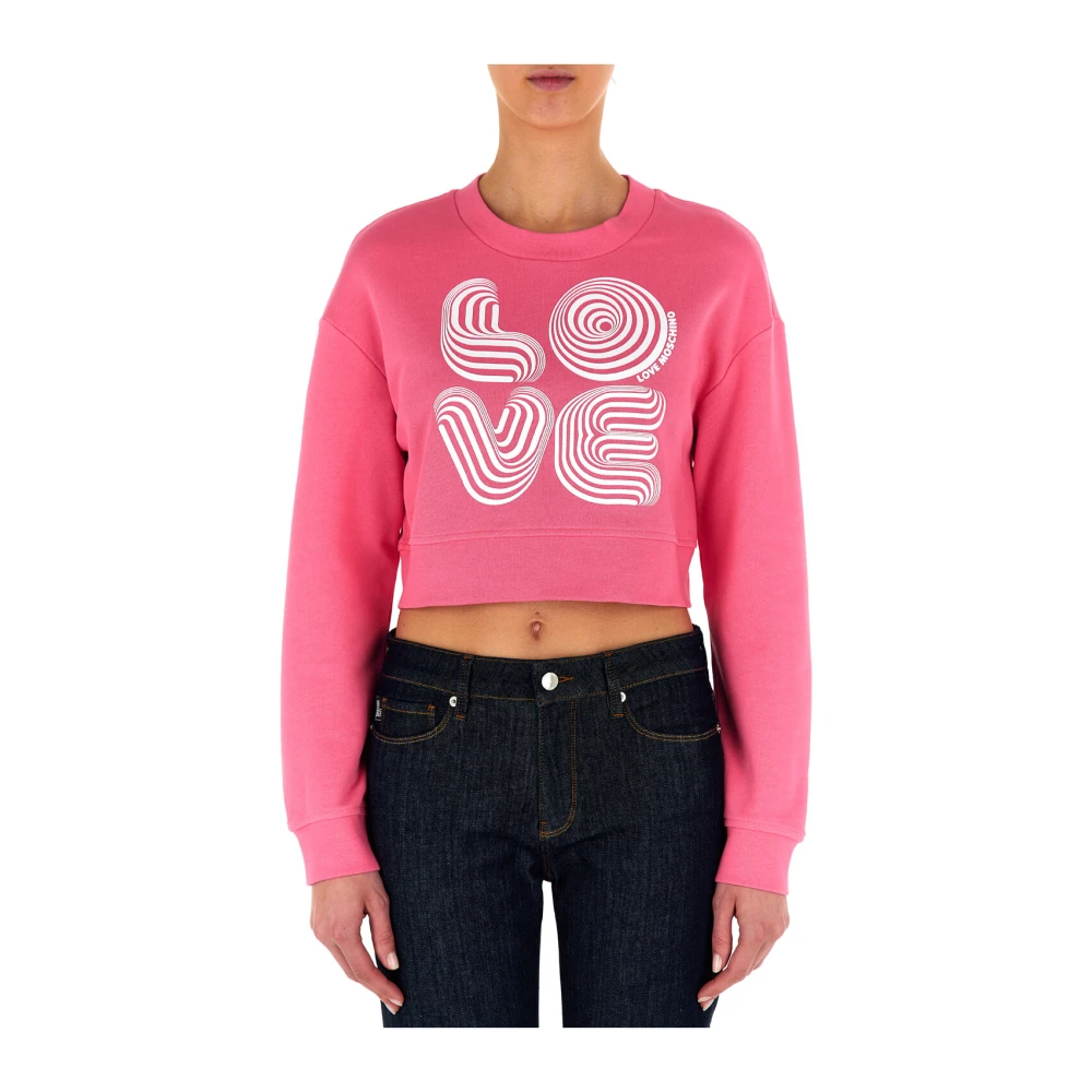 Love Moschino Fuchsia Sweater Stilfullt Mysigt Färg Pink, Dam