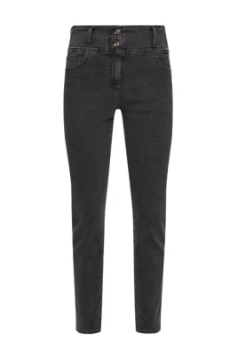 Söta Slim Svarta Tvättade Jeans
