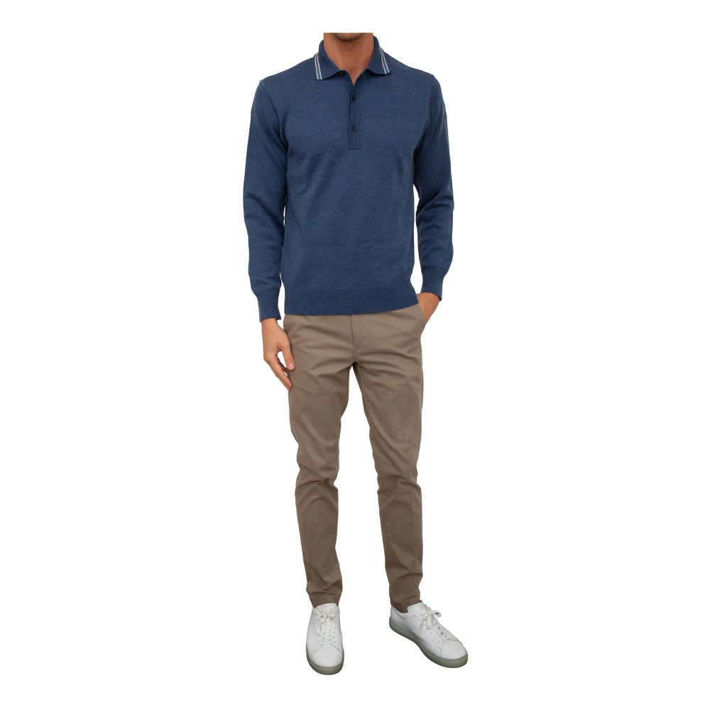 PAUL & SHARK Blauwe Wollen Polo Shirt Blue Heren