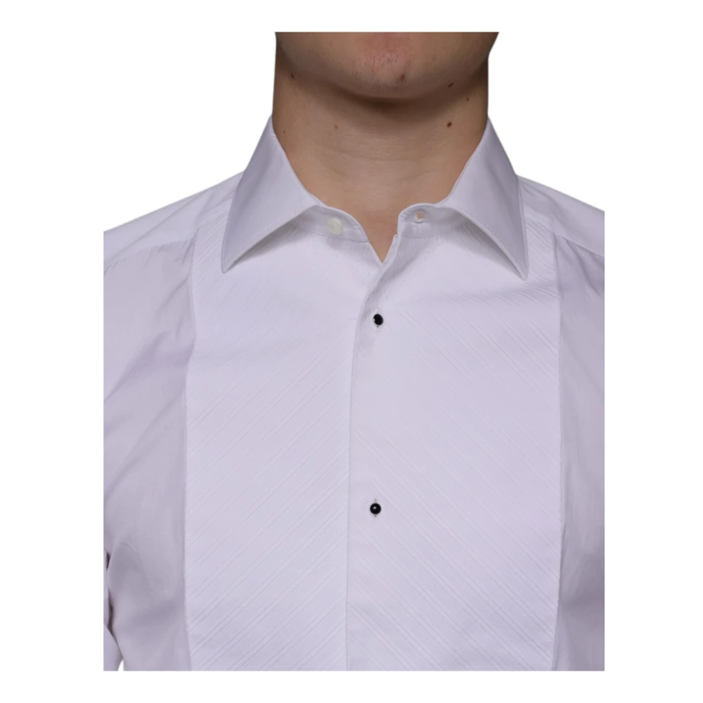 Dolce & Gabbana Witte Katoenen Poplin Formeel Overhemd White Heren