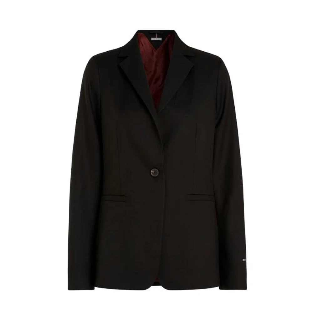 Tommy Hilfiger Reguliere Blazer voor Core Collectie Black Dames