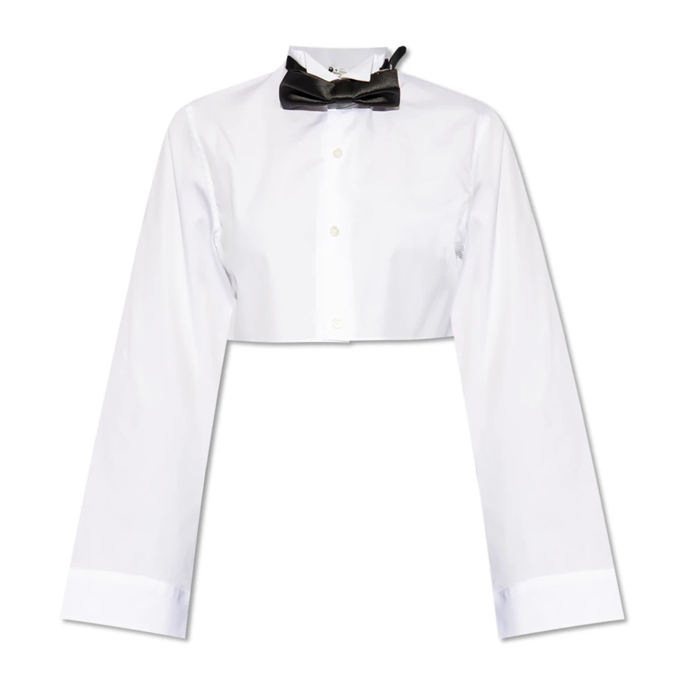 Noir Kei Ninomiya Papillon Cropped Shirt White Dames