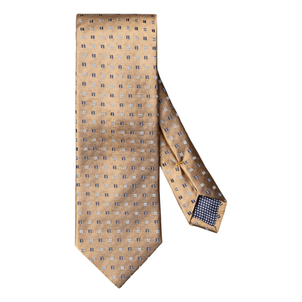 Eton Men's Beige Geometric Woven Silk Tie