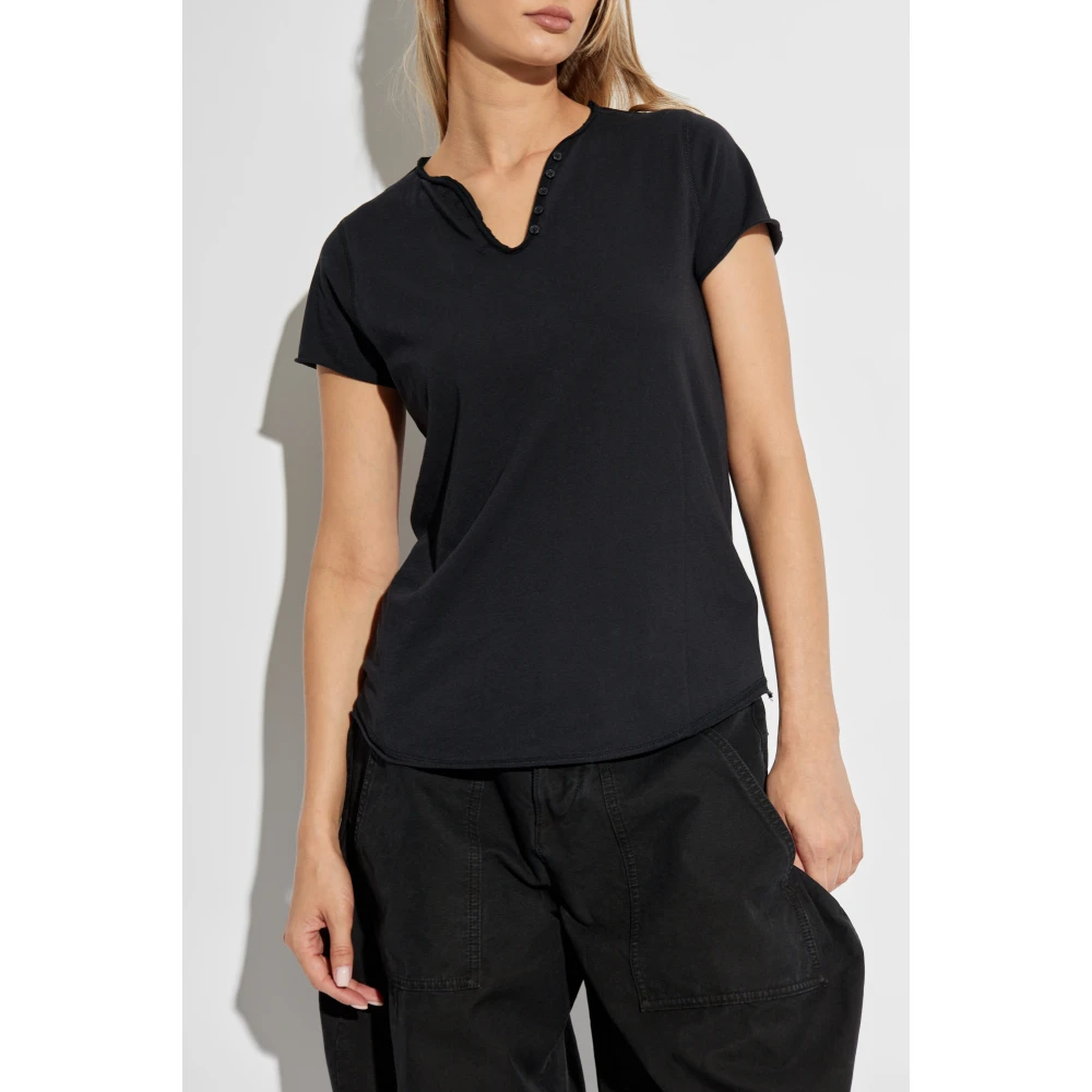 Zadig & Voltaire T-shirt Henley Black Dames
