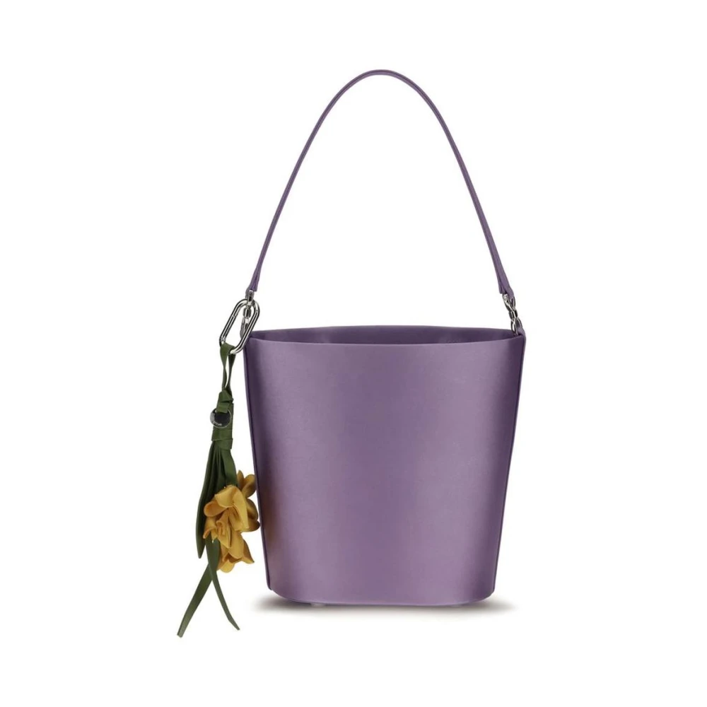 Self Portrait Satin Bucket Bag - Female - Bucket Bags - Purple - One Size - Bags - Image 3