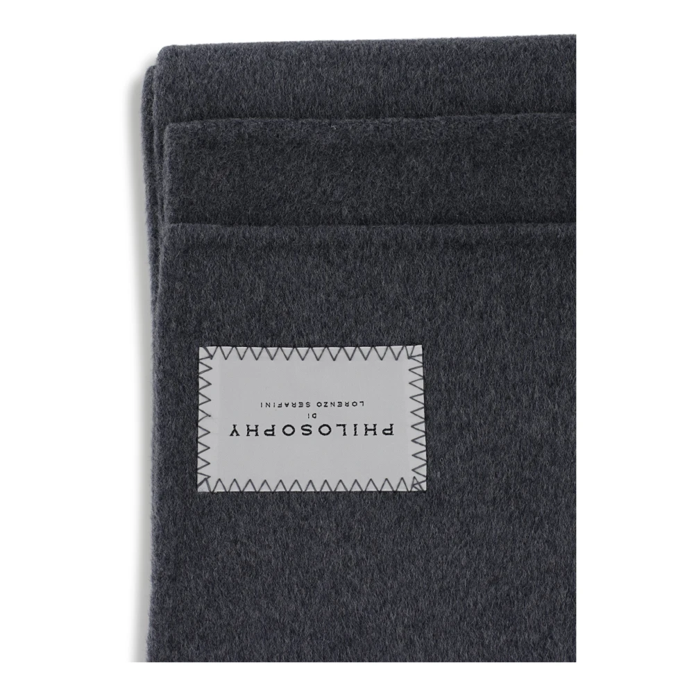 Philosophy di Lorenzo Serafini Gebreide Wol Omslag Sjaal Grijs Gray Dames