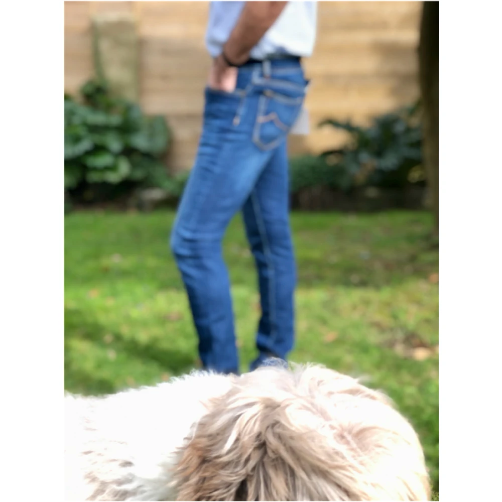 Jacob Cohën Slim Fit Jeans van Katoenmix met Geborduurde J Zak Blue Heren