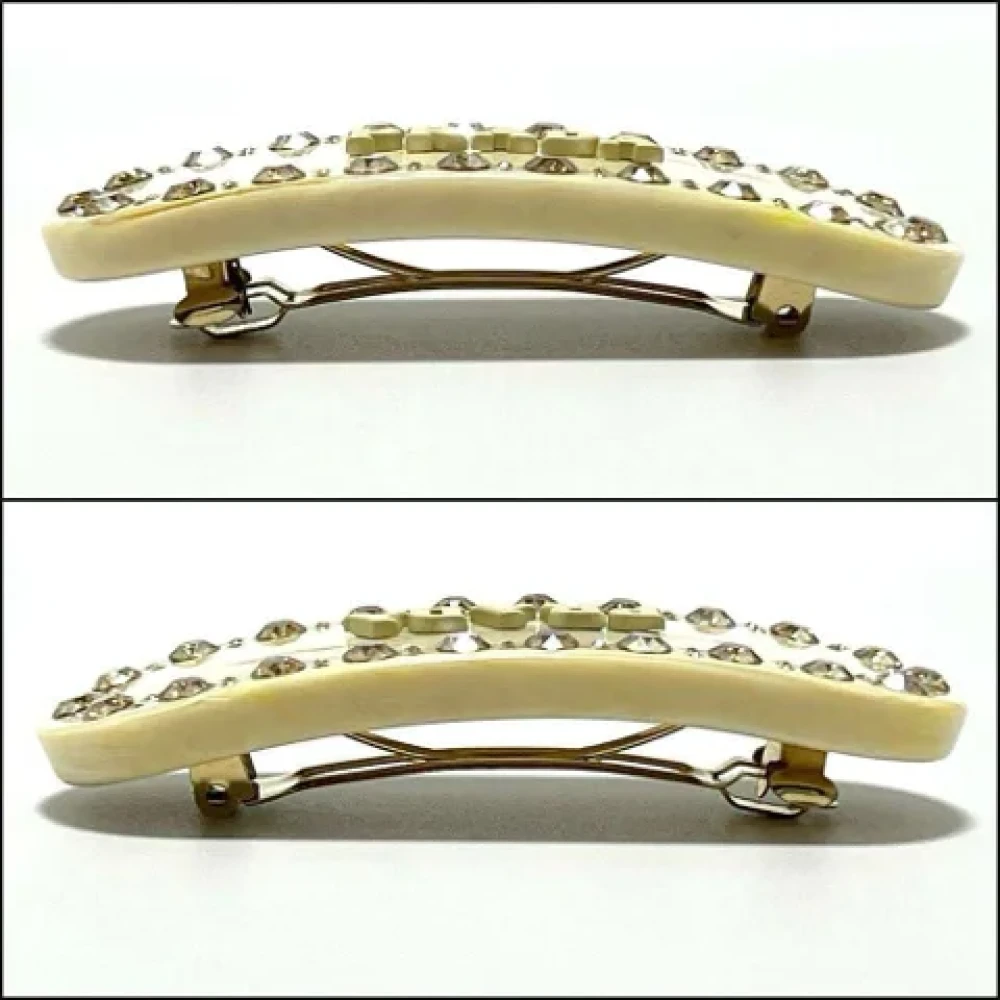 Prada Vintage Pre-owned Metal hair-accessories Beige Dames