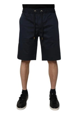 Mörkblå Bomull Bermuda Shorts