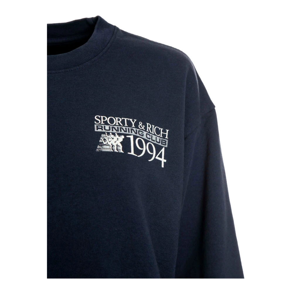 Sporty & Rich Finish Line Sweatshirt Blue Heren