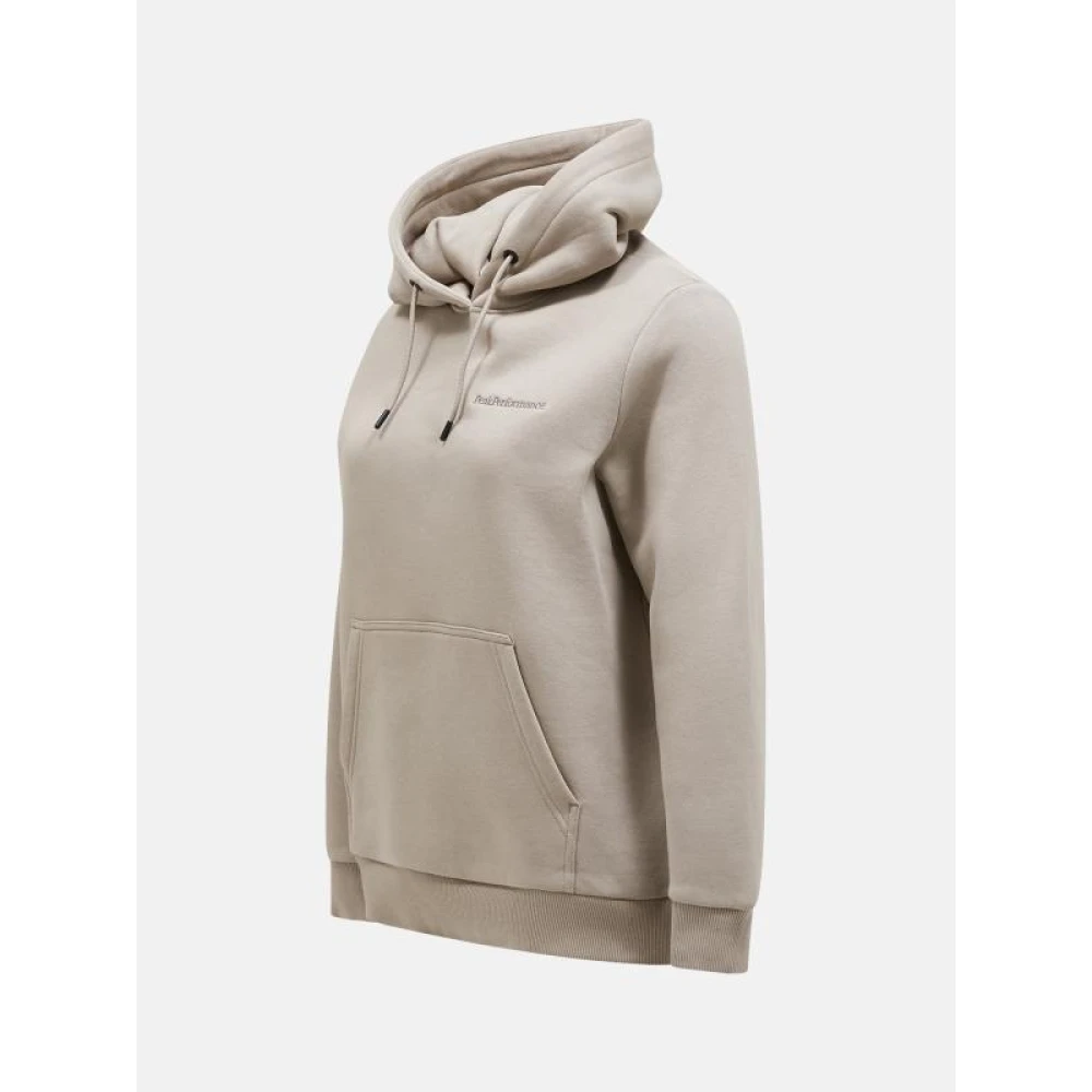 Peak Performance Originele Small Logo Hoodie Beige Dames
