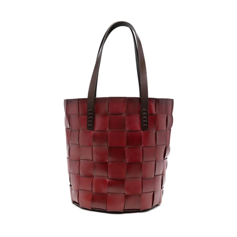 Dragon Diffusion Rode leren emmer tas met trekkoord Red Dames