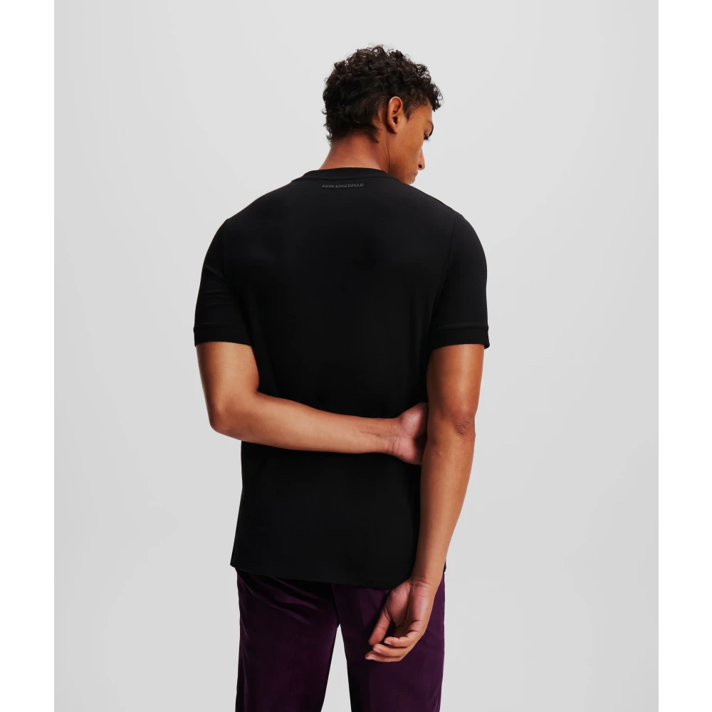 Karl Lagerfeld T-shirt met decoratieve zak en logo-accent Black Heren