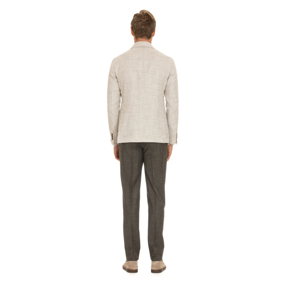 Tagliatore Single-breasted jas met peak revers Beige Heren