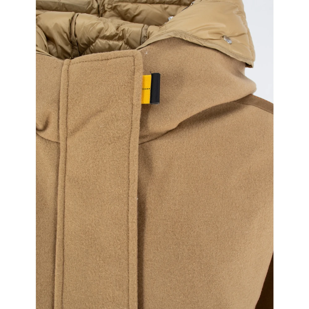 Parajumpers Gewatteerde wollen jas met quilt-details Brown Dames