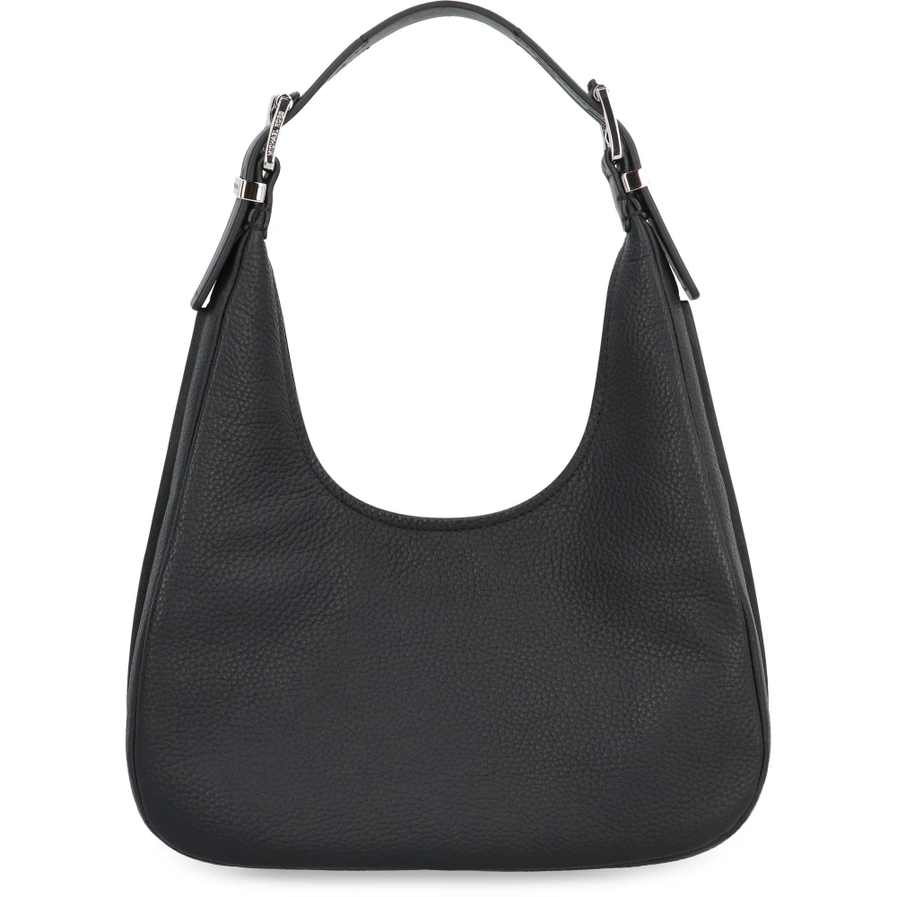 Michael Kors Korrelig Leren Hobo Tas Black Dames