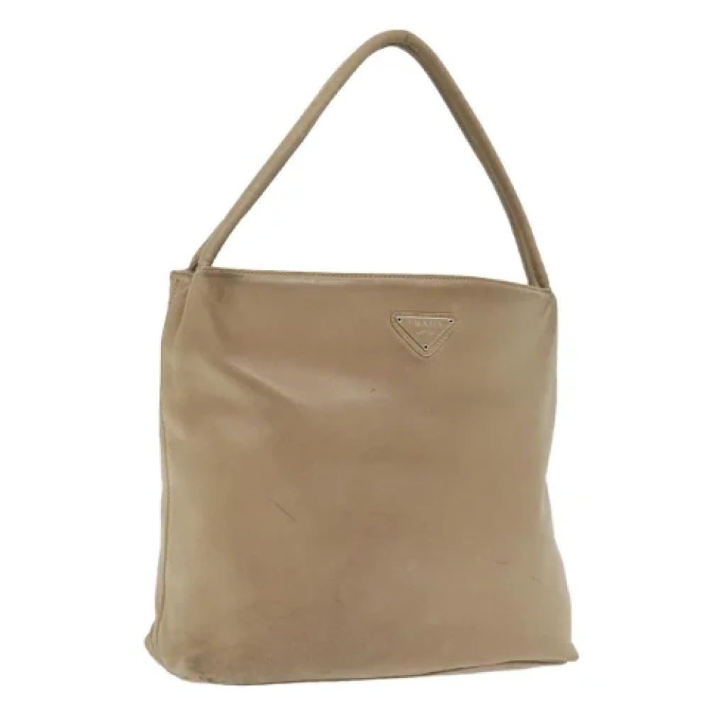 Prada Vintage Pre-owned Leather prada-bags Beige Dames