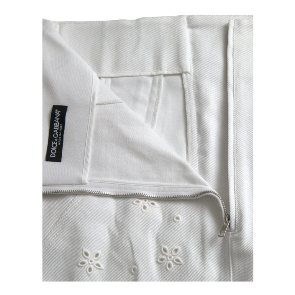 Dolce & Gabbana Geborduurde hoge taille minirok White Dames