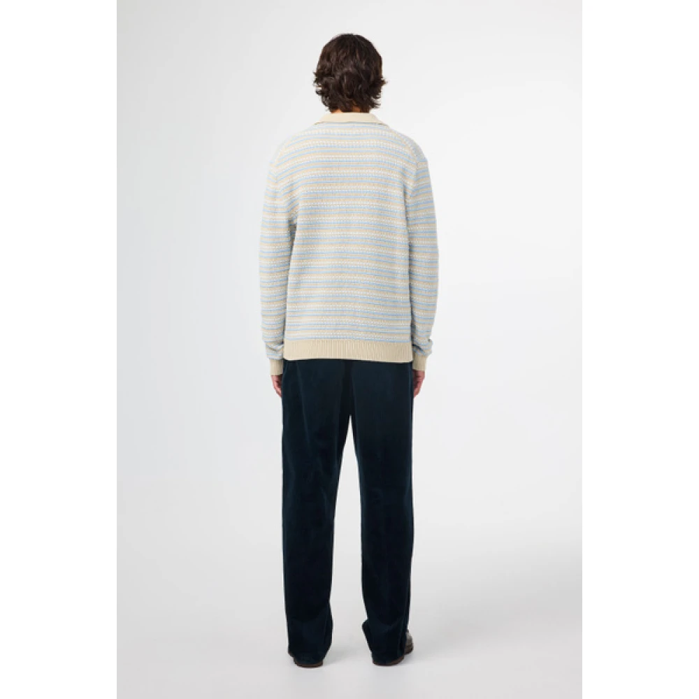 Nn07 Gestreepte Polo Cardigan met Parelknopen Multicolor Heren