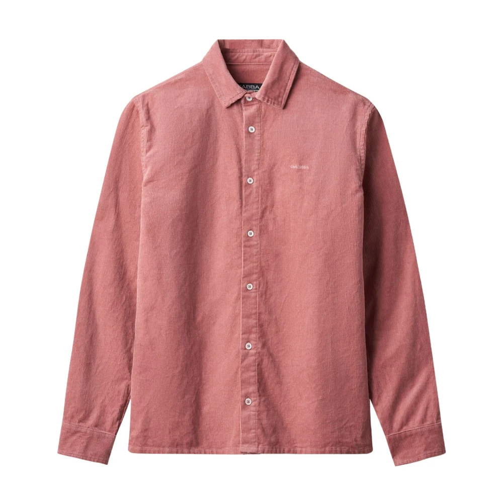 Gabba Roze Corduroy Overhemd met Geborduurd Logo Pink Heren