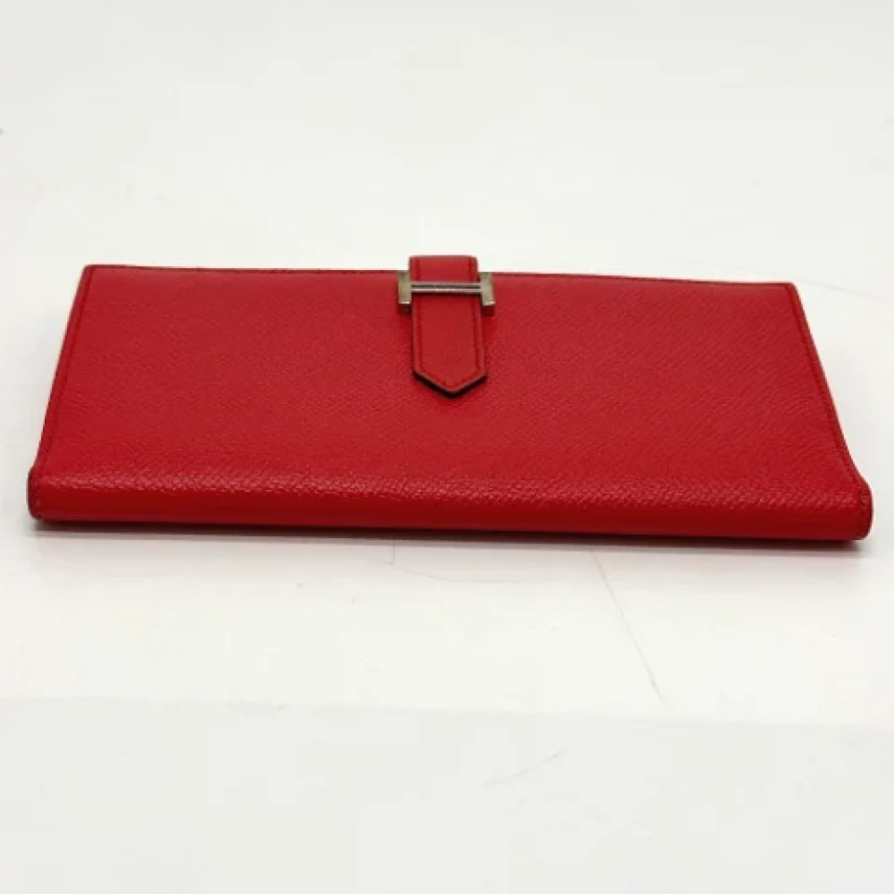Hermès Vintage Pre-owned Leather wallets Red Dames