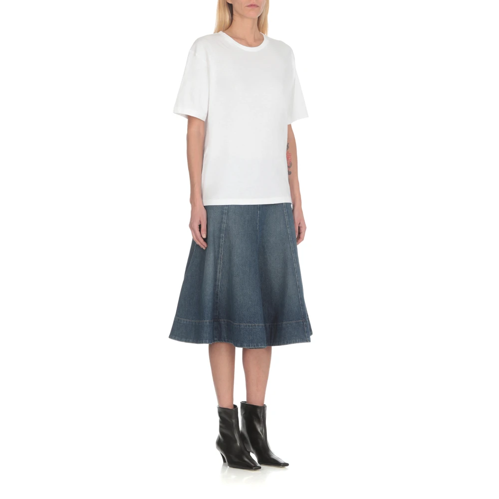 Khaite Witte Katoenen T-shirt met Logo Patch White Dames