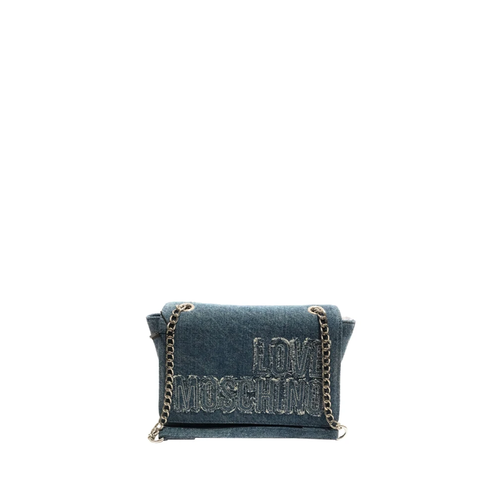 Moschino Blauwe Schoudertas met Ritssluiting Blue Dames