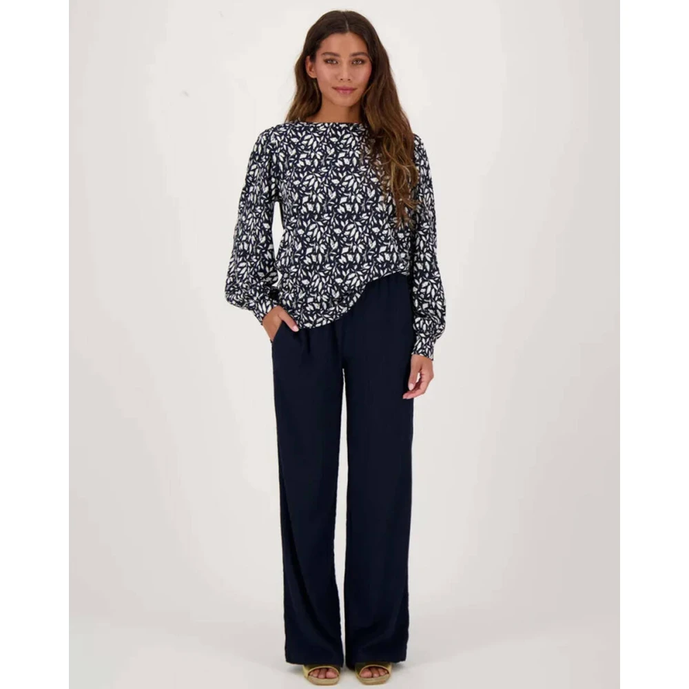 Zusss Bladprint Lange Mouw Top Multicolor Dames