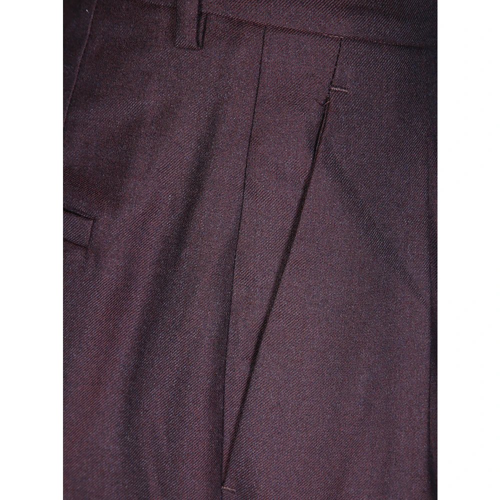 Incotex Flanellen Plooi Broek Purple Dames