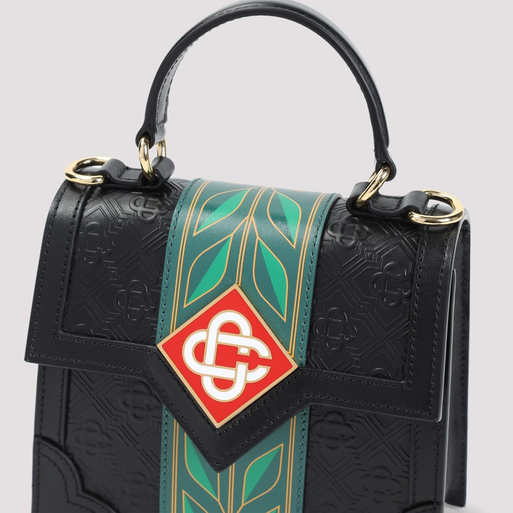 Casablanca Zwarte leren herentas Black Heren