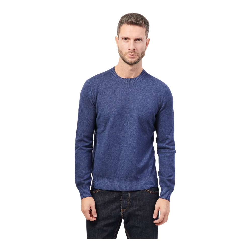 Gran Sasso Blauwe Alpaca Cashmere Trui Blue Heren