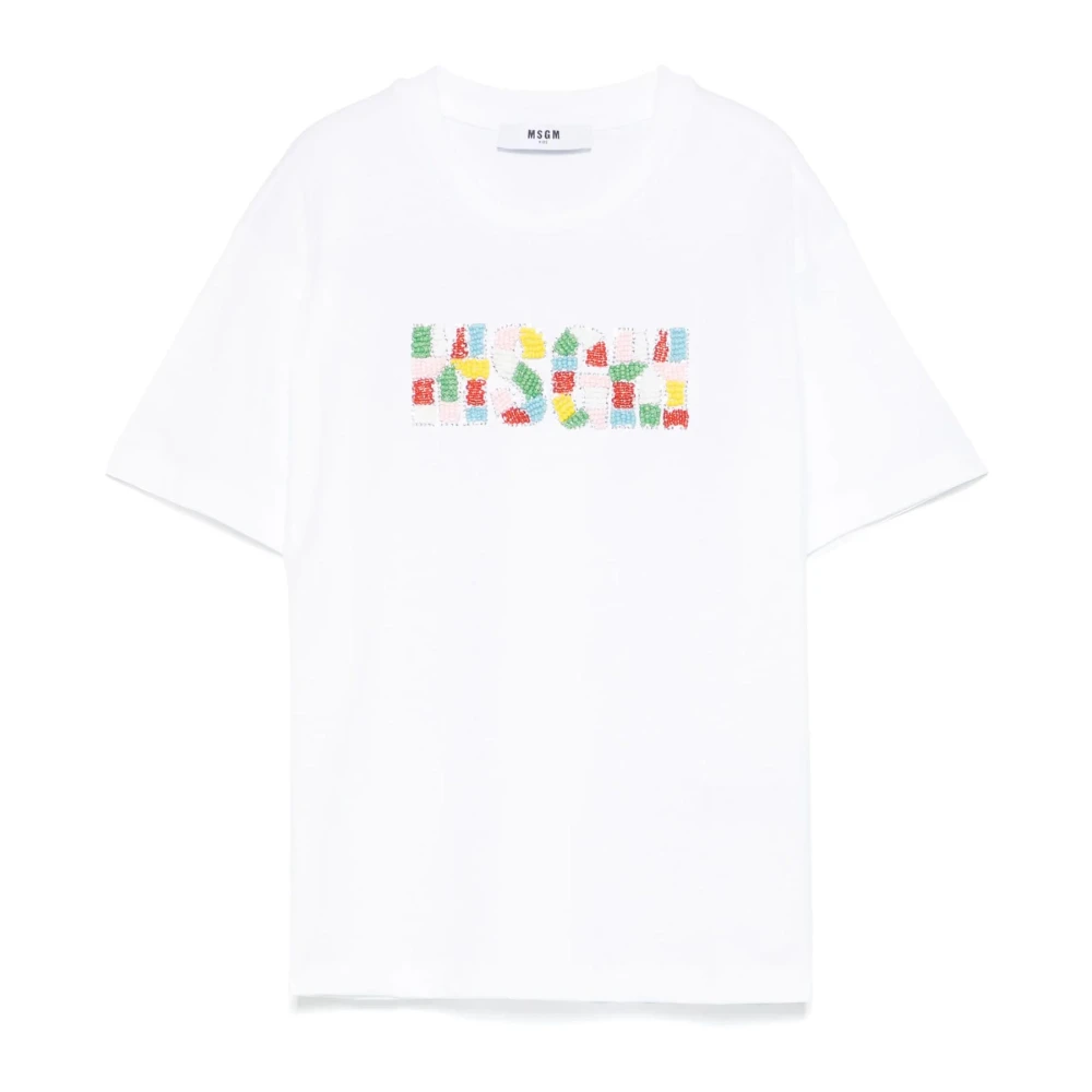 MSGM Barn Pärla Rundhals T-shirts och Polos White, Flicka