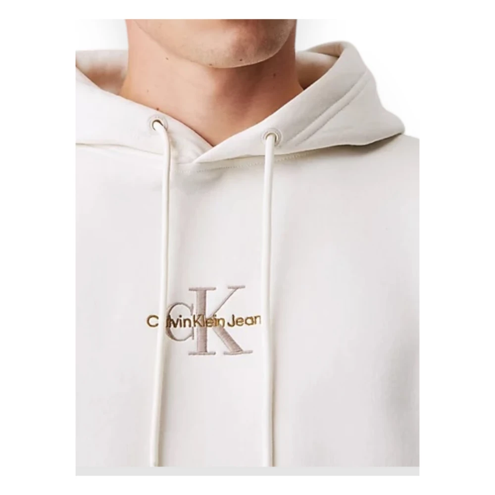 Calvin Klein Monologo Hoodie in Trendy Stijl Beige Heren