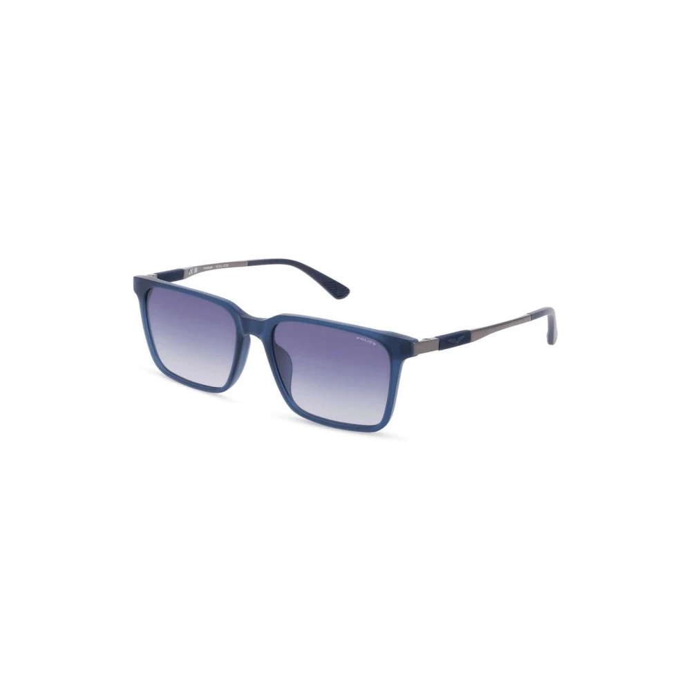 Police Men's Blue Acetate Square Frame Sunglasses