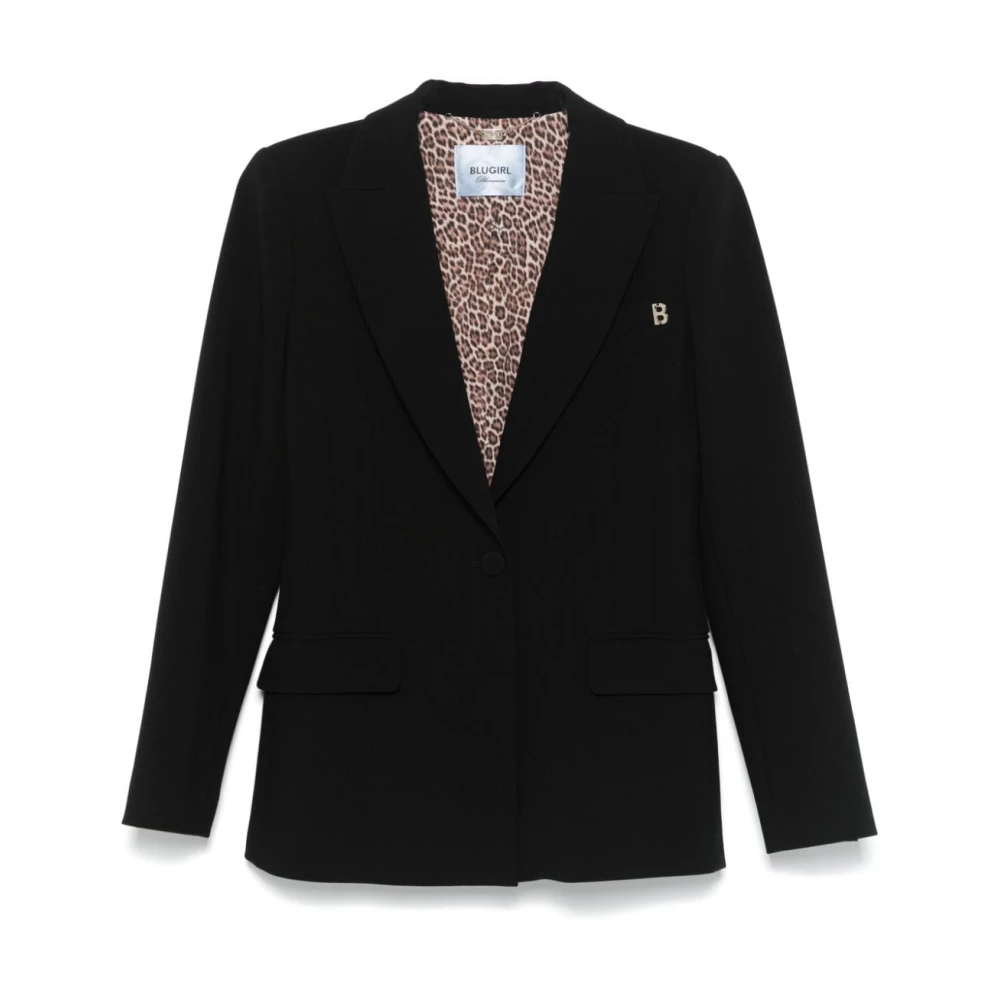 Blugirl Op Maat Gemaakte Zwarte Jas met Gouden Details Black Dames