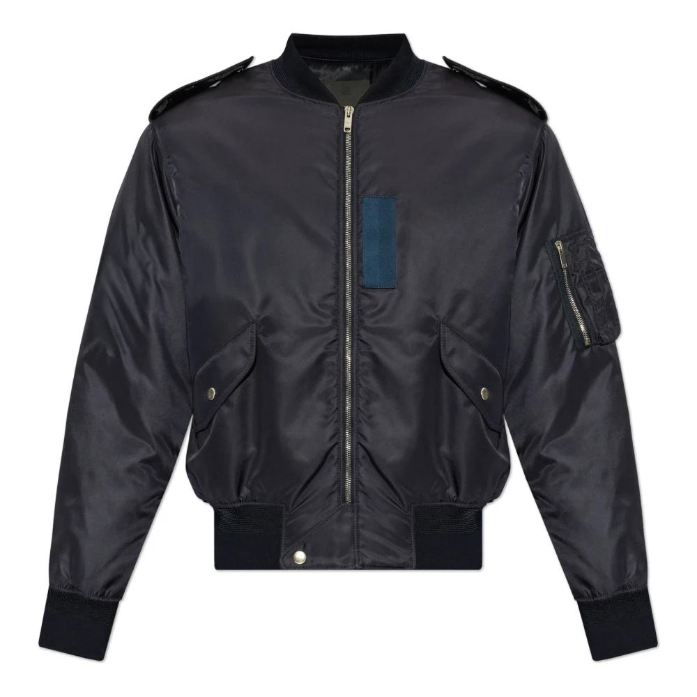 Givenchy Blauwe bomberjack met geborduurde medaillon Blue Heren