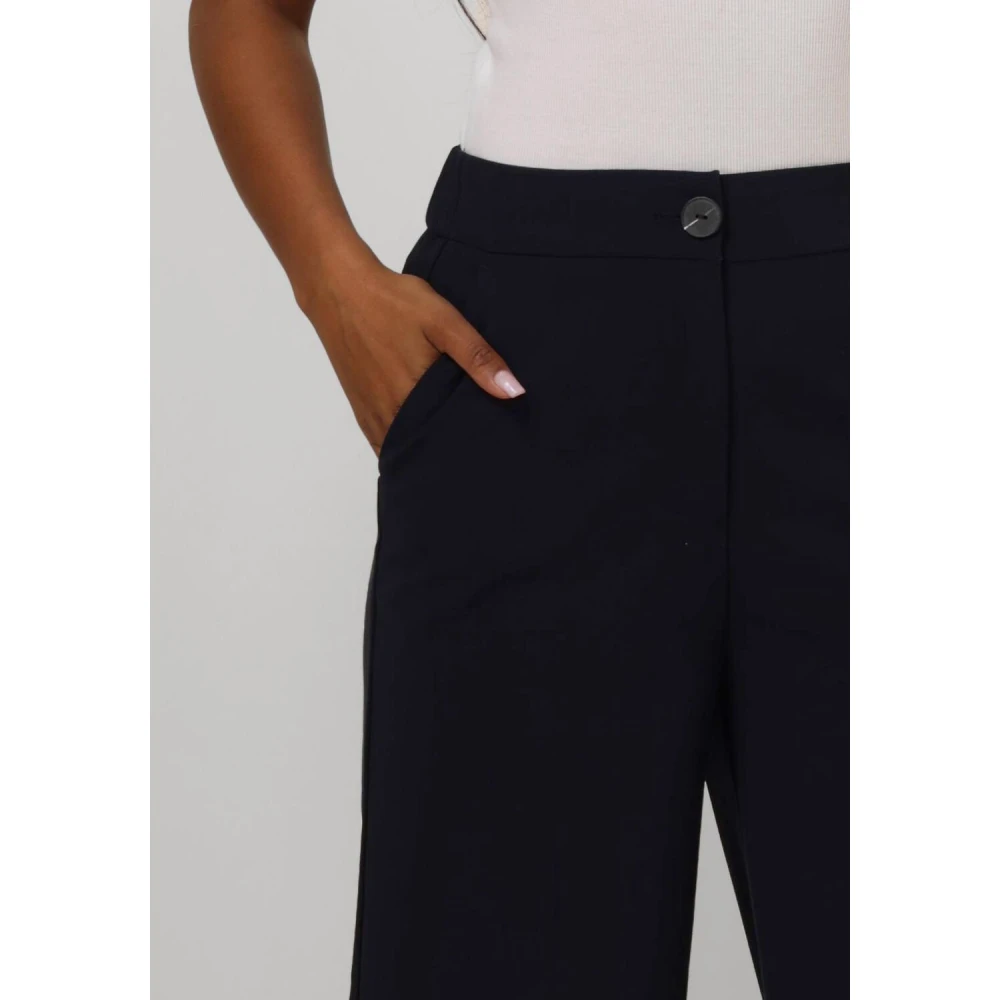 Y.A.S Navy Wijde Broek Blue Dames