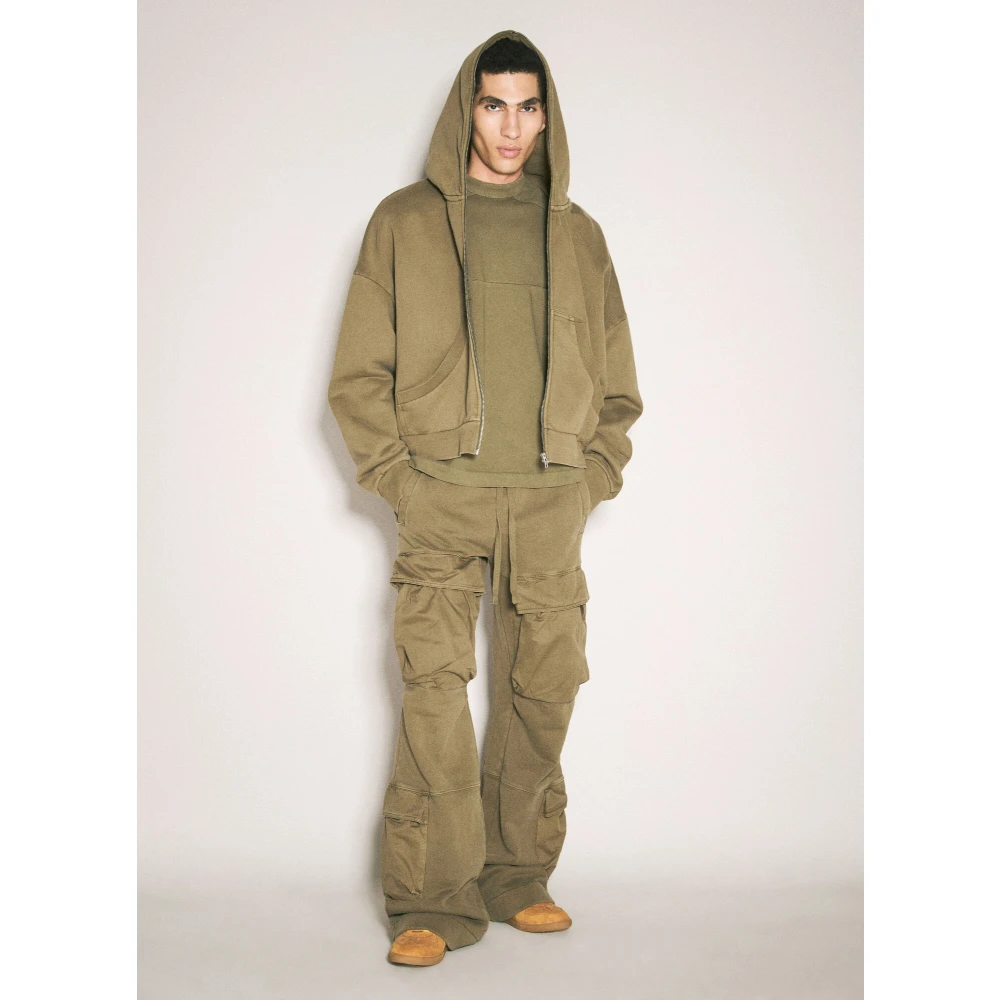 Entire Studios Katoen Fleece Utility Track Broek Green Heren