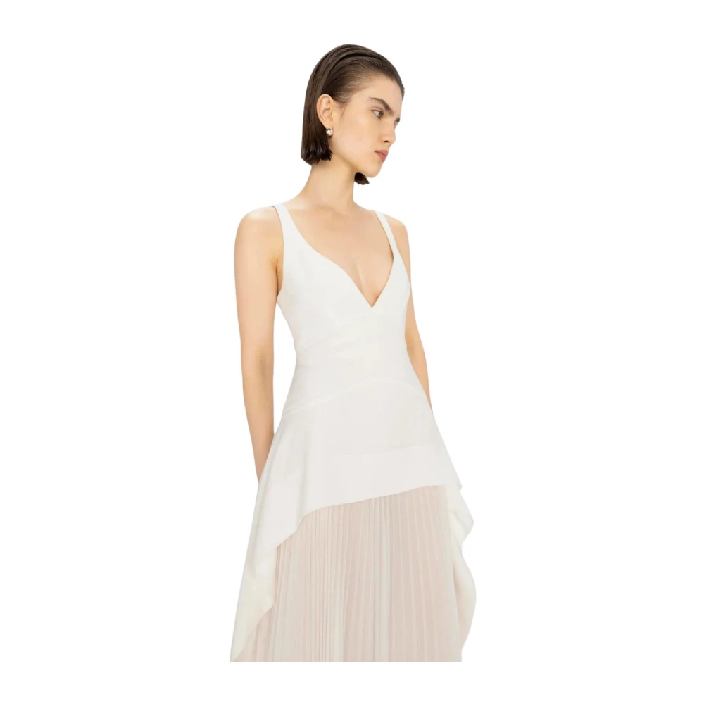 Simkhai Elegante V-hals Midi Jurk White Dames
