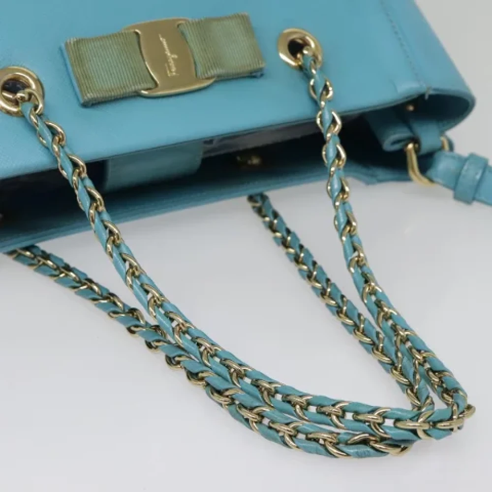 Salvatore Ferragamo Pre-owned Leather handbags Blue Dames