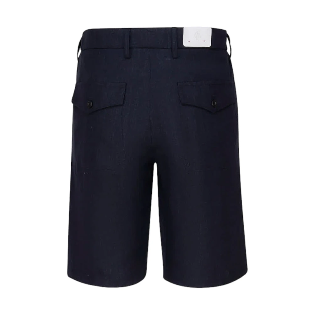Eleventy Bermuda Linnen Shorts Blue Heren