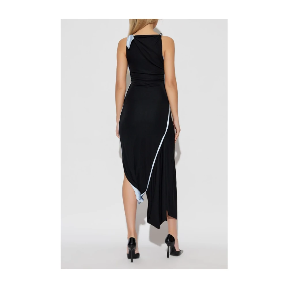 Victoria Beckham Lange Zwarte Celeste Jurk Black Dames