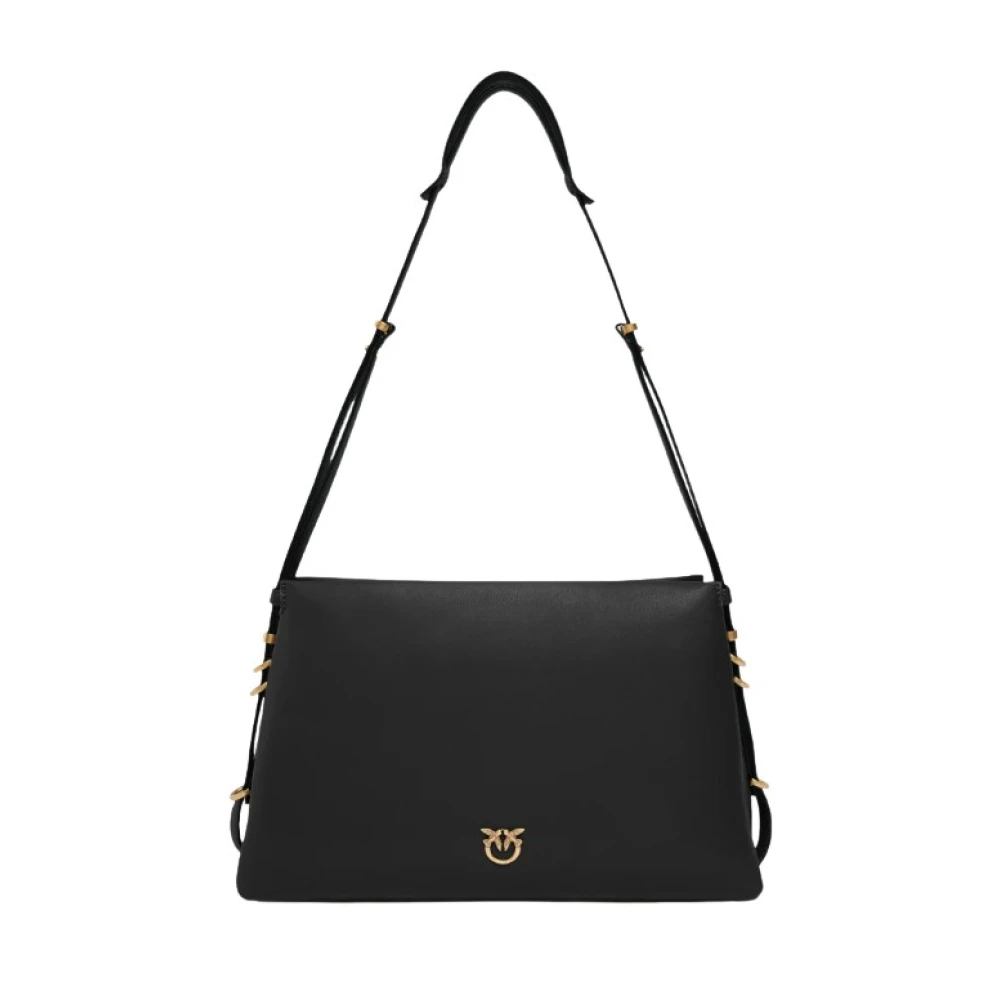 Pinko Women's Black Leather Handbag With Clasp