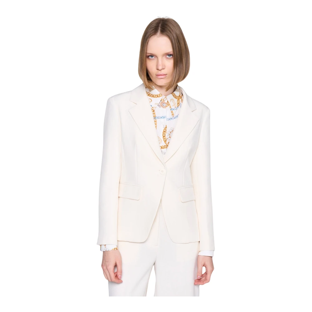 Silvian Heach Klassieke Single-Breasted Blazer met Zakken White Dames