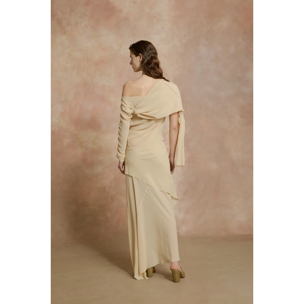 Cortana Dora lange beige zijden georgette rok Beige Dames